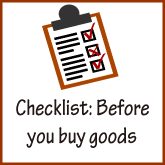 Check List: Before you buy goods