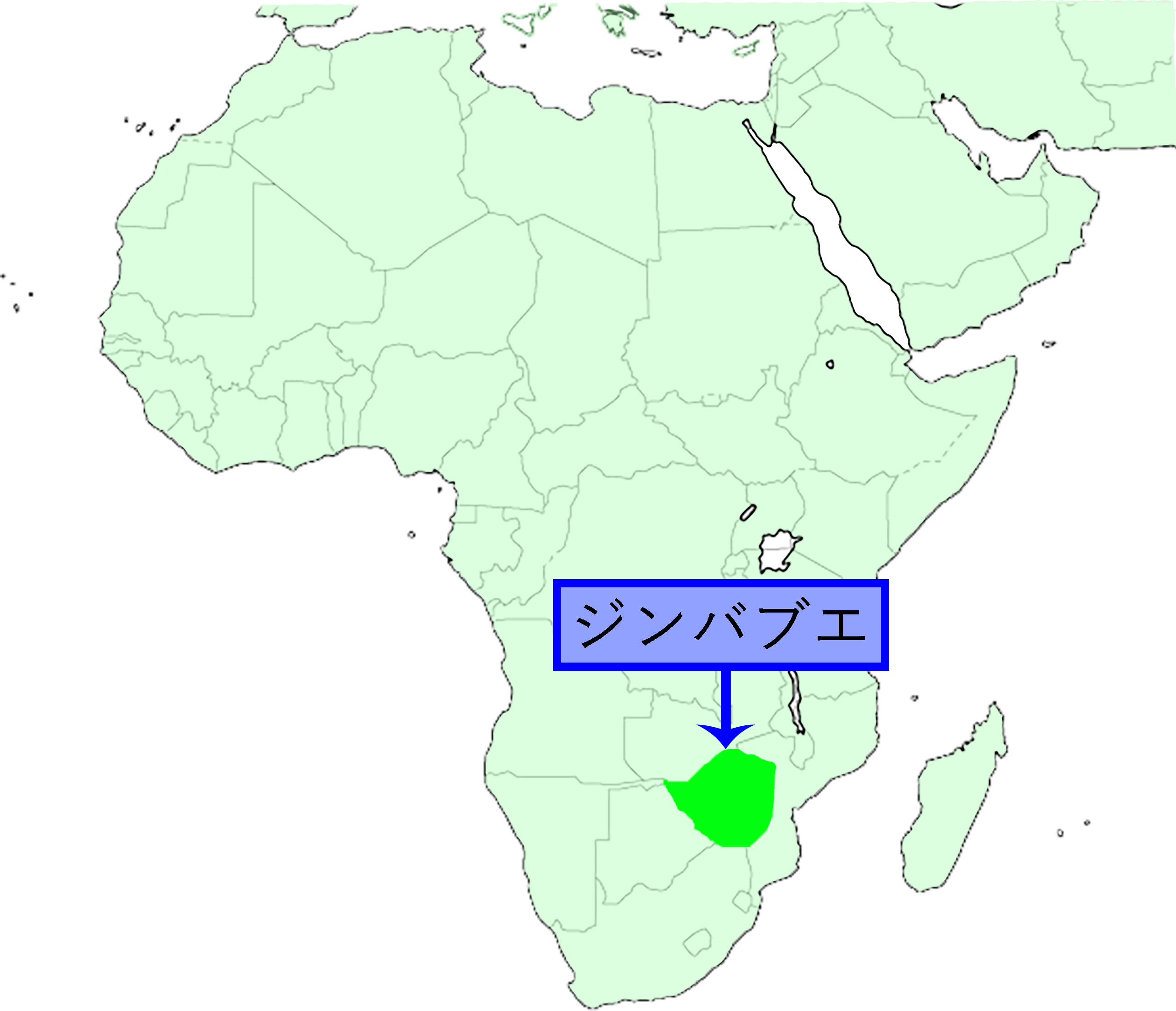 ジンバブエの位置