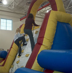 climbing the slide