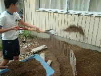 We put soil