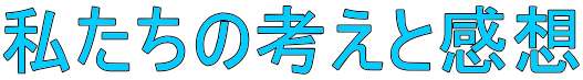 私たちの考えと感想 